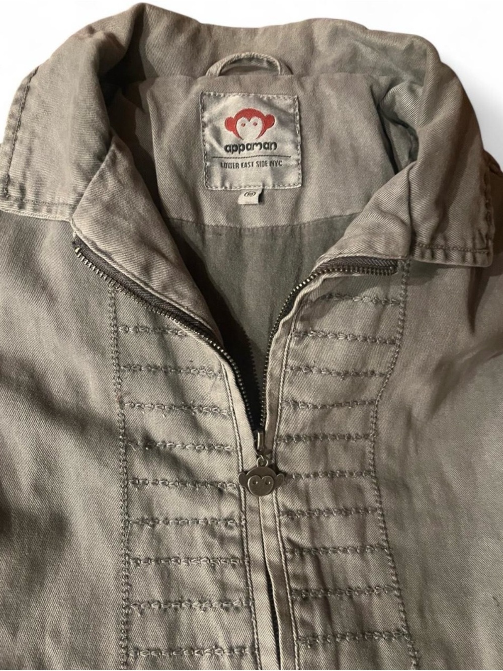 Appaman Olive Green Jacket with Red Monkey Patch